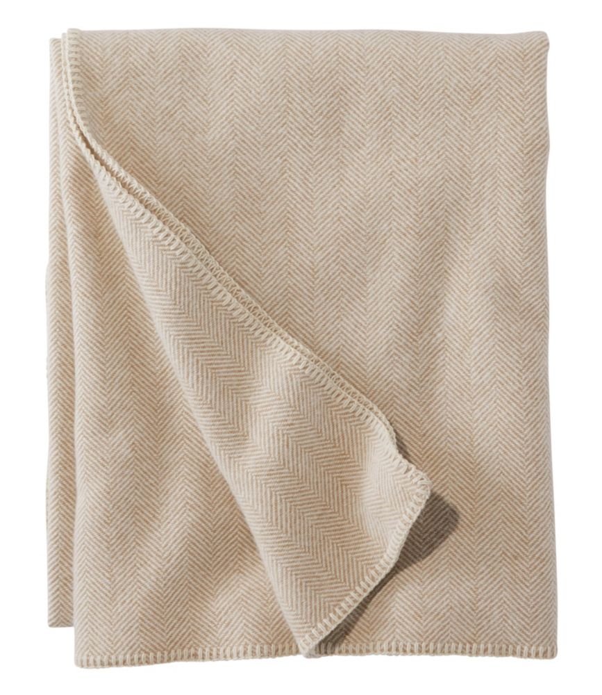 Washable Wool Blanket, Herringbone - LLBeanoutlets