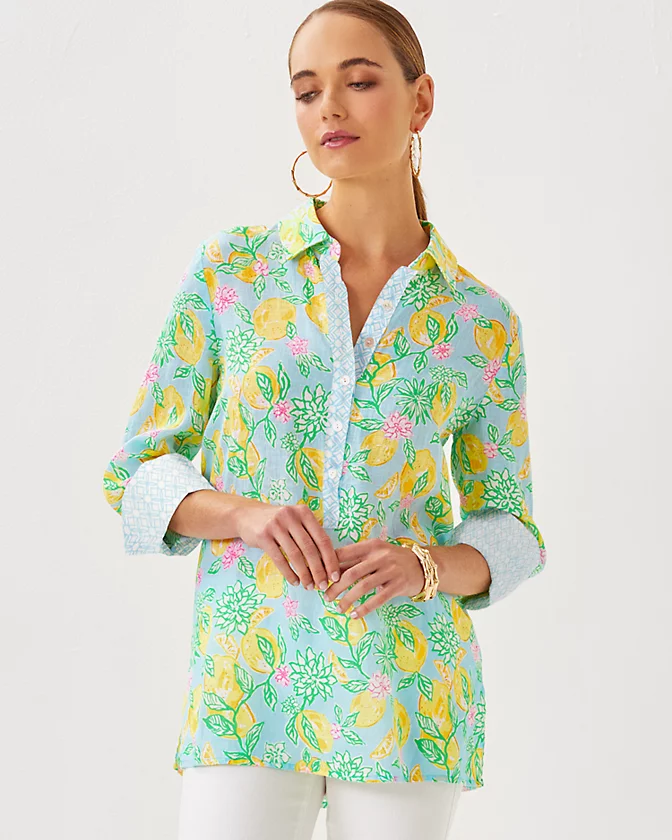 Riverlyn Pieced Print Tunic - LLBeanoutlets