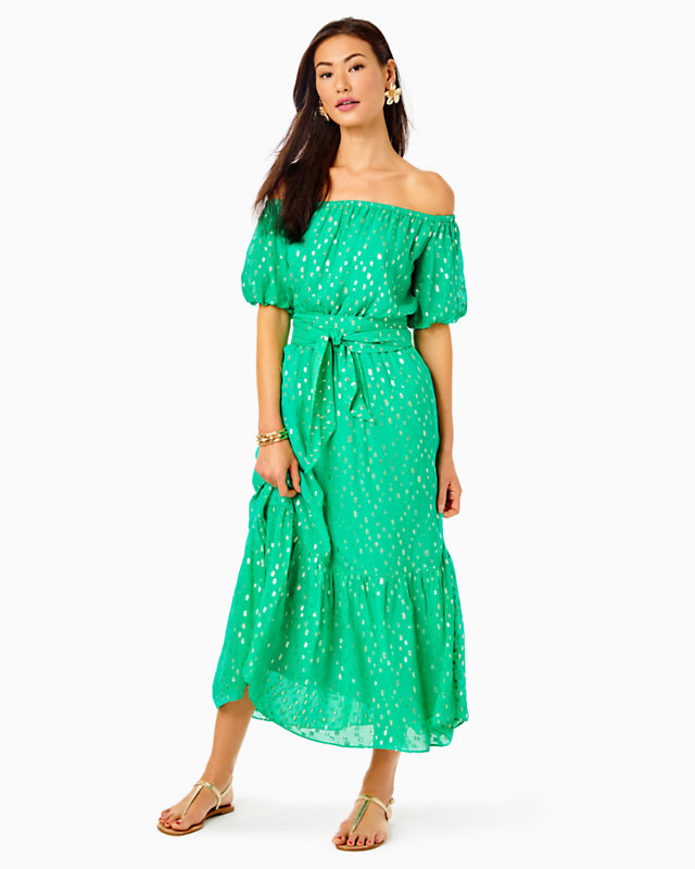Tamie Off-the-Shoulder Midi Dress - LLBeanoutlets