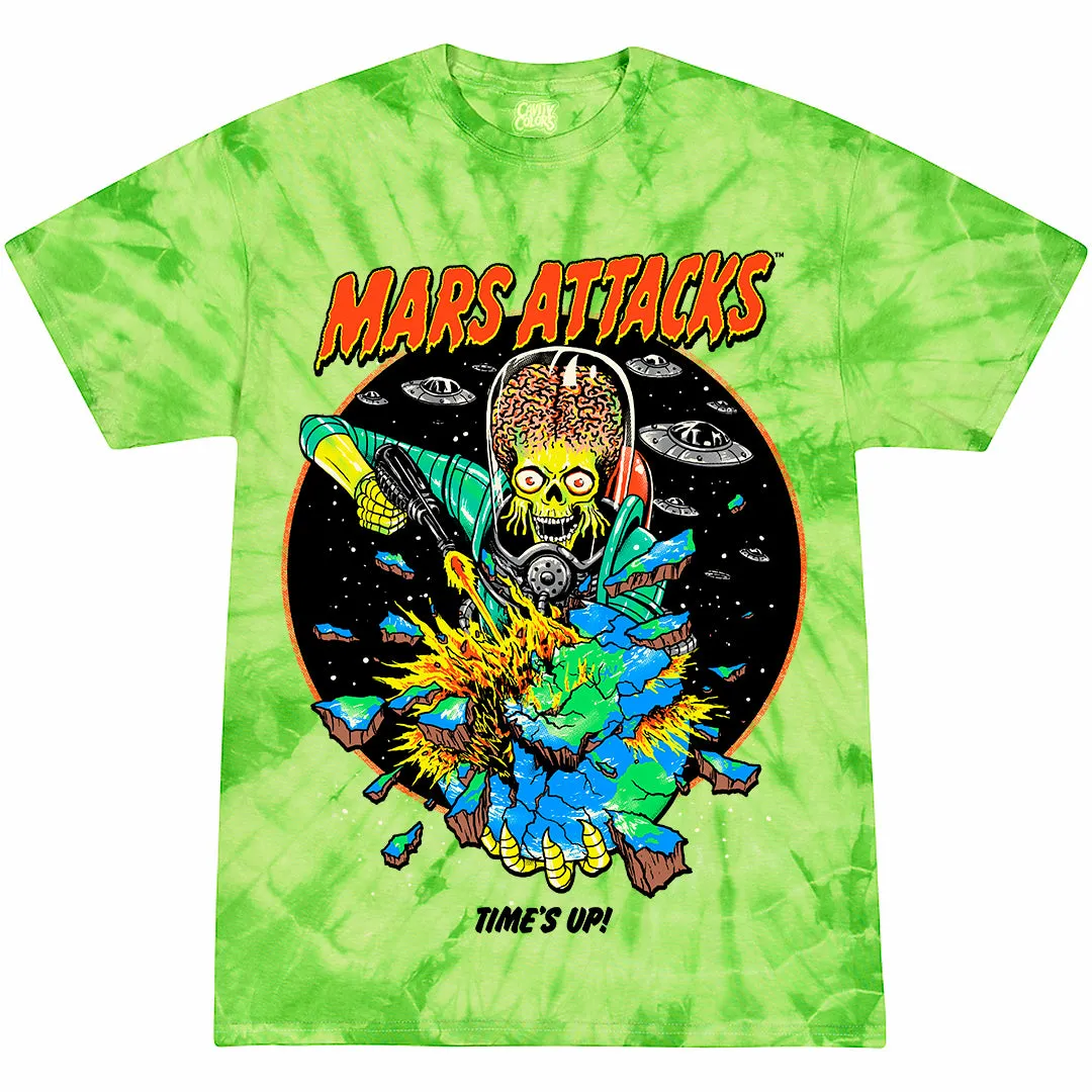 MARS ATTACKS: TIME'S UP - T-SHIRT (MARTIAN GREEN TIE-DYE) - LLBeanoutlets