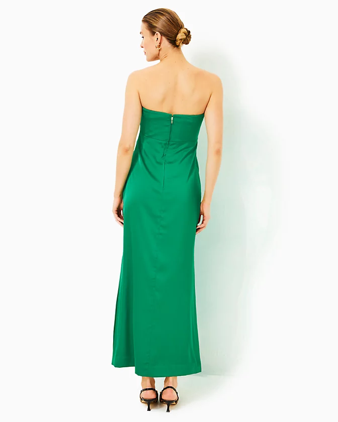 Carlynn Satin Maxi Bow Dress - LLBeanoutlets