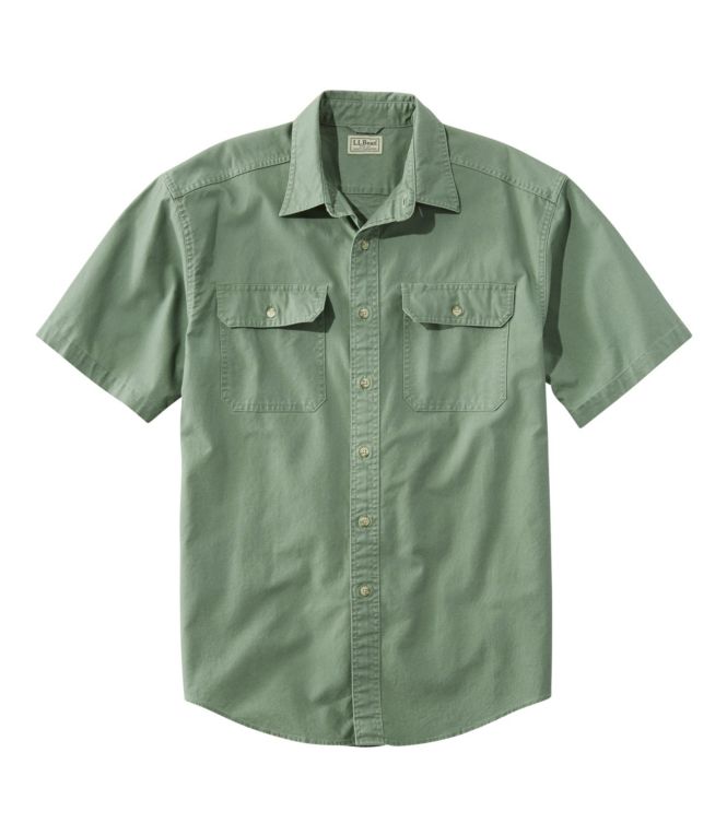 Men's Sunwashed Canvas Shirt, Traditional Fit Short-Sleeve - LLBeanoutlets