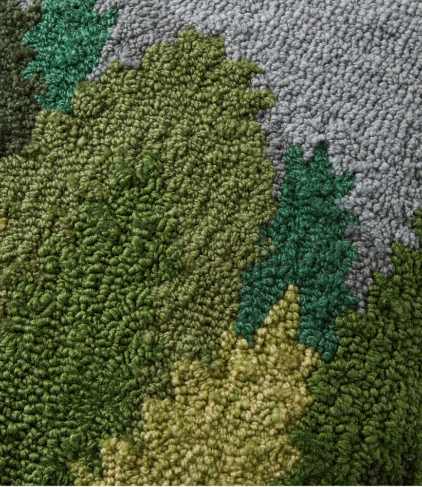 Indoor/Outdoor Hooked Pillow, Mountain Scene - LLBeanoutlets