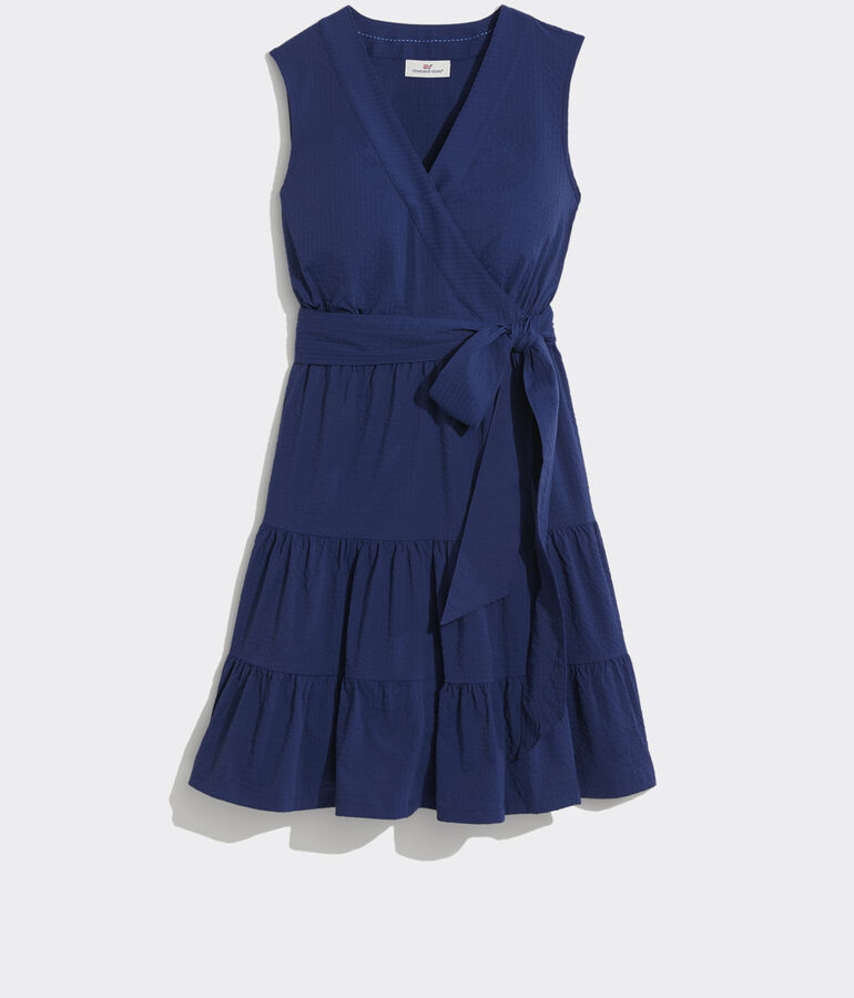 Harbor Seersucker Wrap Dress - LLBeanoutlets