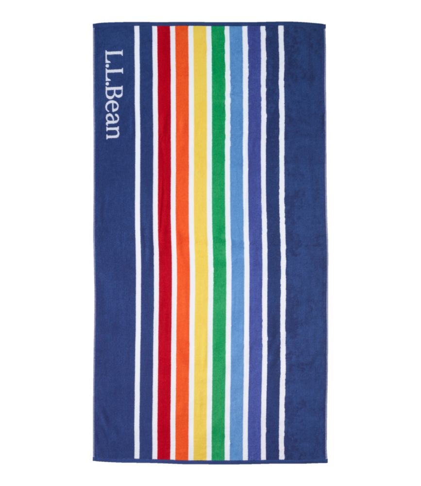 Seaside Beach Towel, Rainbow Stripe - LLBeanoutlets