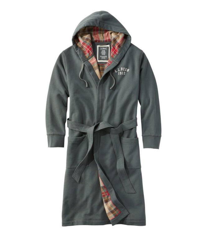 Men's Rugby Robe, Flannel-Lined, Hooded - LLBeanoutlets