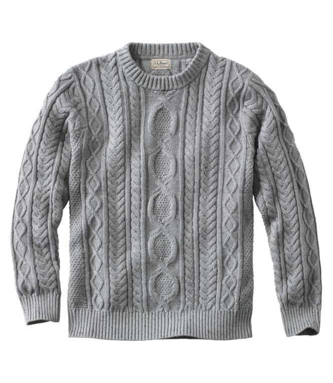 Men's Bean's Heritage Soft Cotton Fisherman Sweater, Crewneck - LLBeanoutlets
