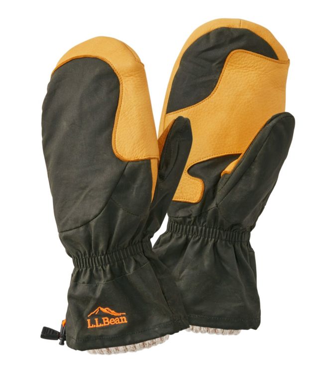 Adults' Waxed Cotton Chopper Mittens - LLBeanoutlets