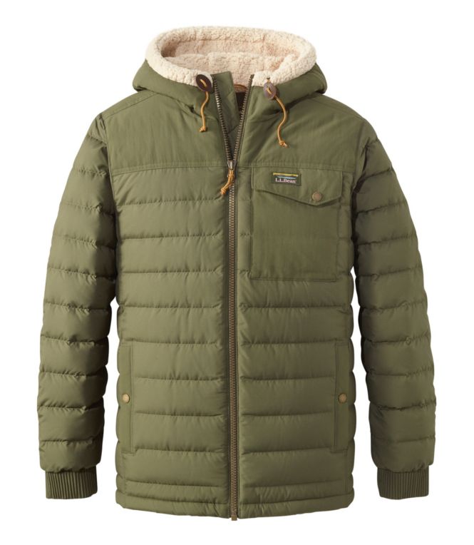 Men's Mountain Classic Down Hooded Jacket, Sherpa-Lined - LLBeanoutlets