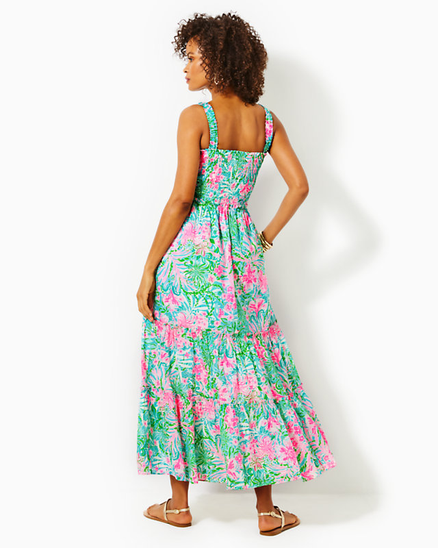 Hadly Smocked Cotton Maxi Dress - LLBeanoutlets