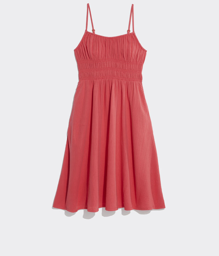 Seastitch Double Gauze Smocked Cover-Up - LLBeanoutlets