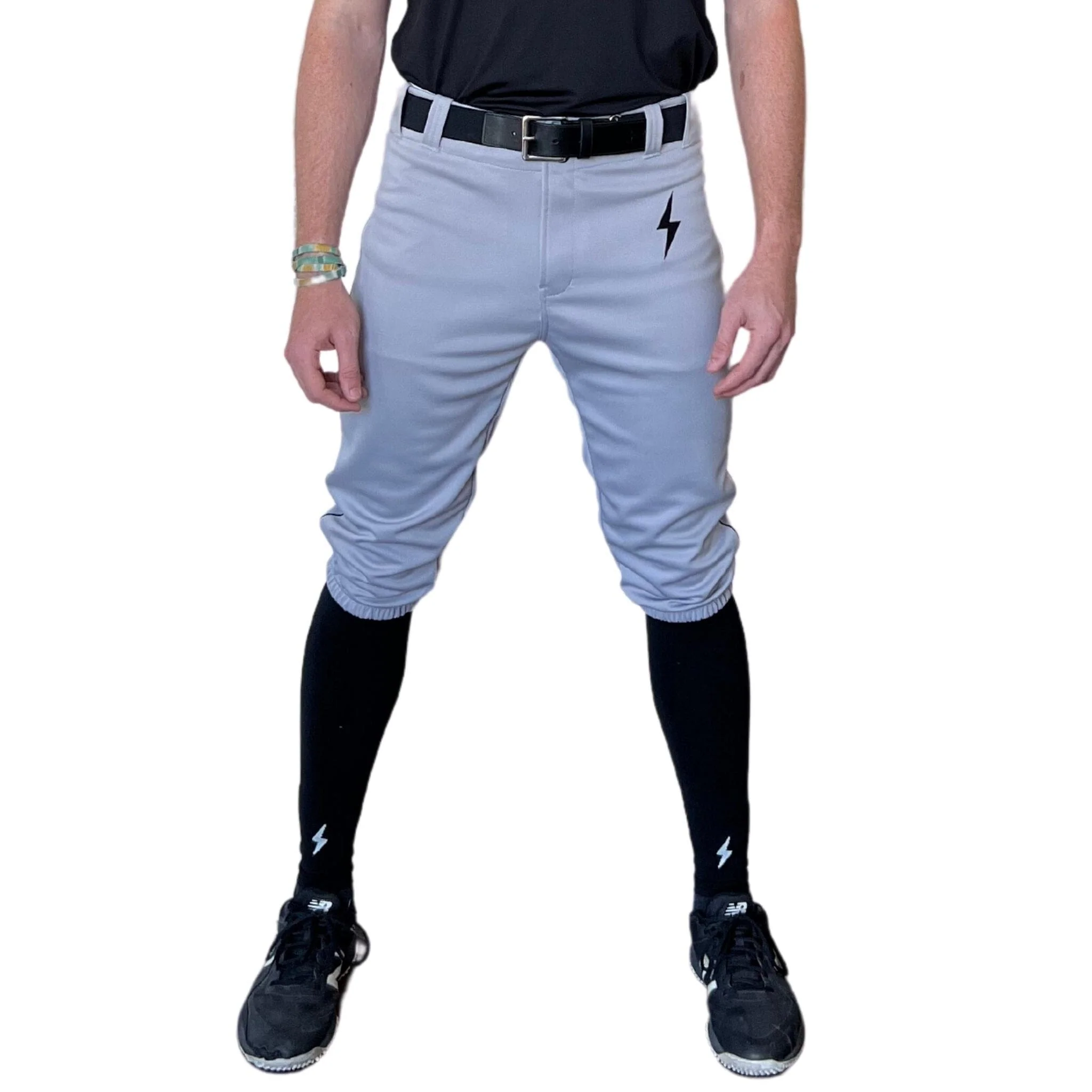 BRUCE BOLT Premium Pro Baseball Knicker - GREY w/ Black - LLBeanoutlets