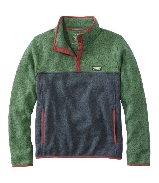 Men's L.L.Bean Sweater Fleece Pullover, Colorblock - LLBeanoutlets