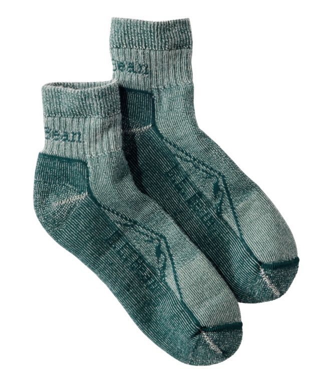 Adults' Cresta Wool Lightweight Hiking Socks, Quarter-Crew - LLBeanoutlets