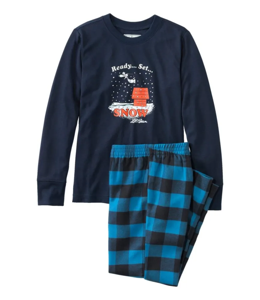 Kids' L.L.Bean X Peanuts Flannel Pajamas - LLBeanoutlets