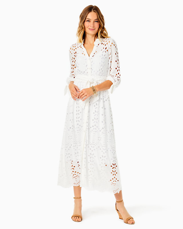 Amrita Eyelet Midi Dress - LLBeanoutlets
