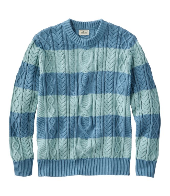 Men's Bean's Heritage Soft Cotton Fisherman Sweater, Crewneck, Novelty - LLBeanoutlets