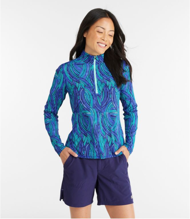 Women's SunSmart? UPF 50+ Sun Shirt, Quarter-Zip Print - LLBeanoutlets