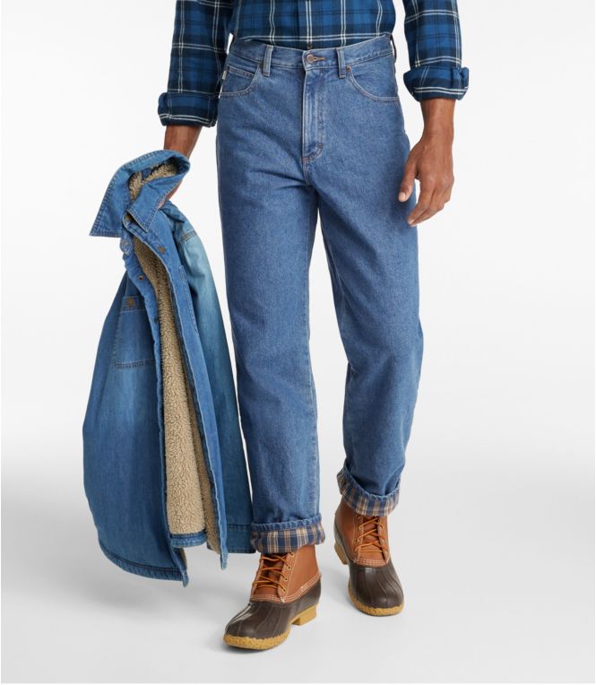 Men's Double L® Jeans, Relaxed Fit, Flannel-Lined - LLBeanoutlets