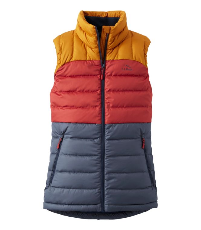 Women's Bean's Down Vest, Colorblock - LLBeanoutlets