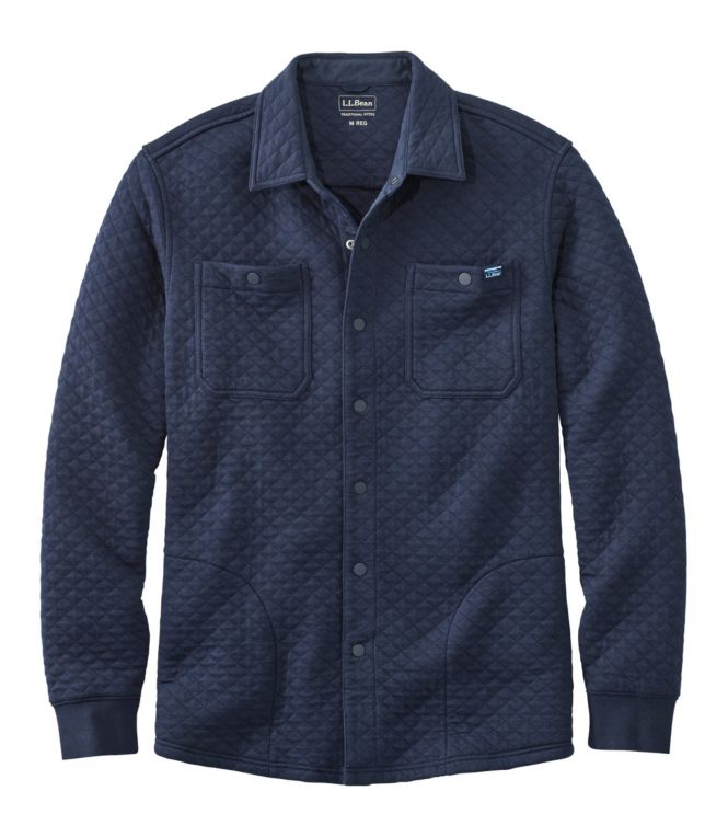 Men's Quilted Sweatshirts, Snap Overshirt - LLBeanoutlets