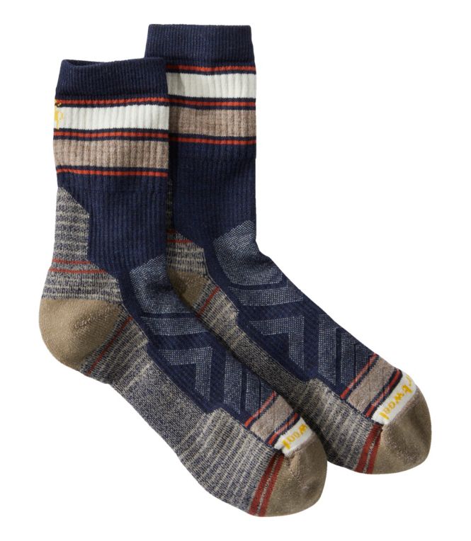 Men's Smartwool Hike Light Cushion Mid Crew Stripe Sock - LLBeanoutlets