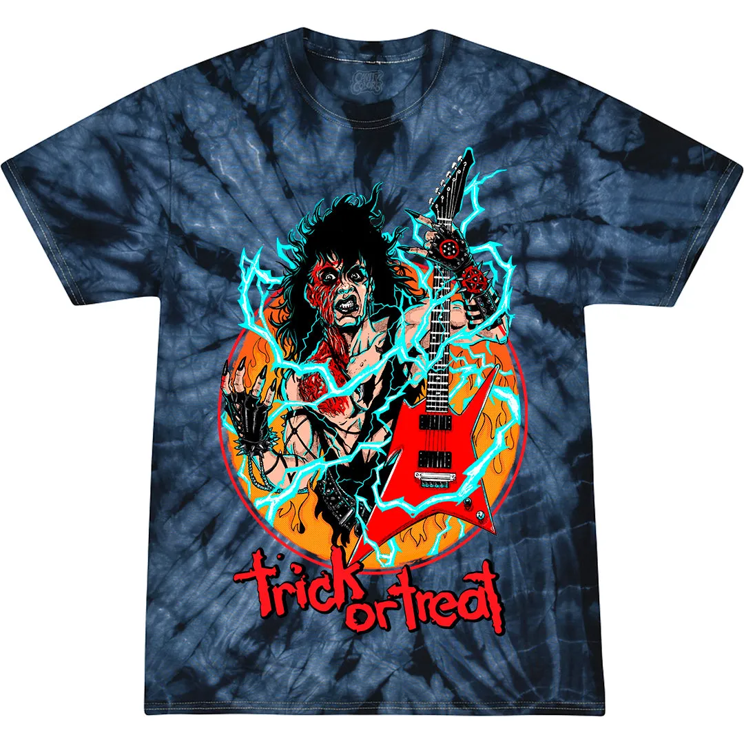 TRICK OR TREAT: DEATH TO FALSE METAL - T-SHIRT (BLUE LIGHTNING TIE DYE) - LLBeanoutlets