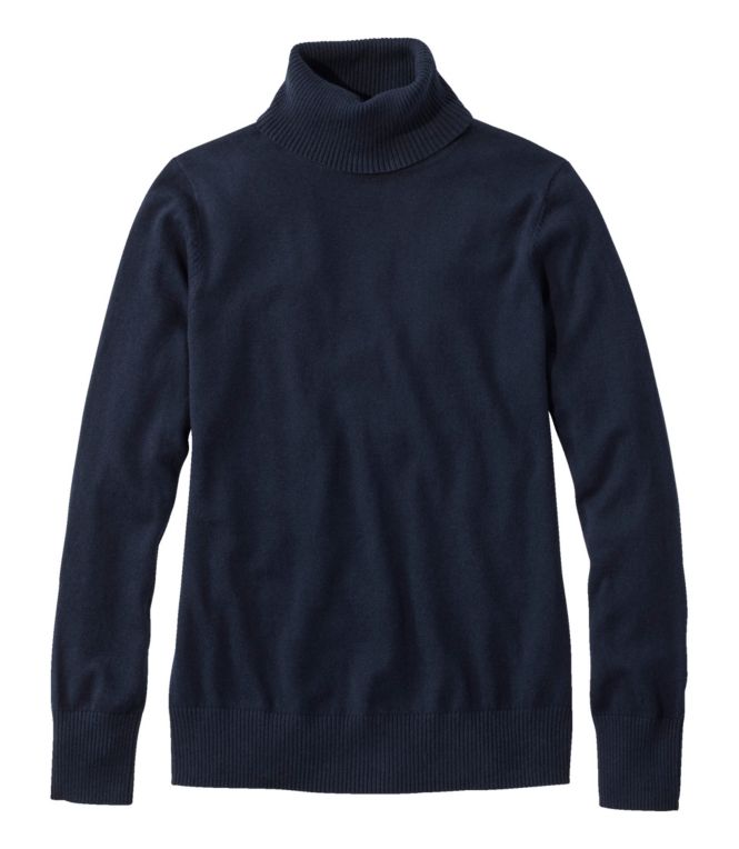 Women's Cotton/Cashmere Sweater, Turtleneck - LLBeanoutlets