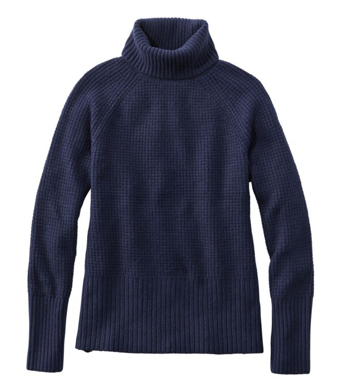 Women's SuperSoft Waffle Sweater, Turtleneck - LLBeanoutlets