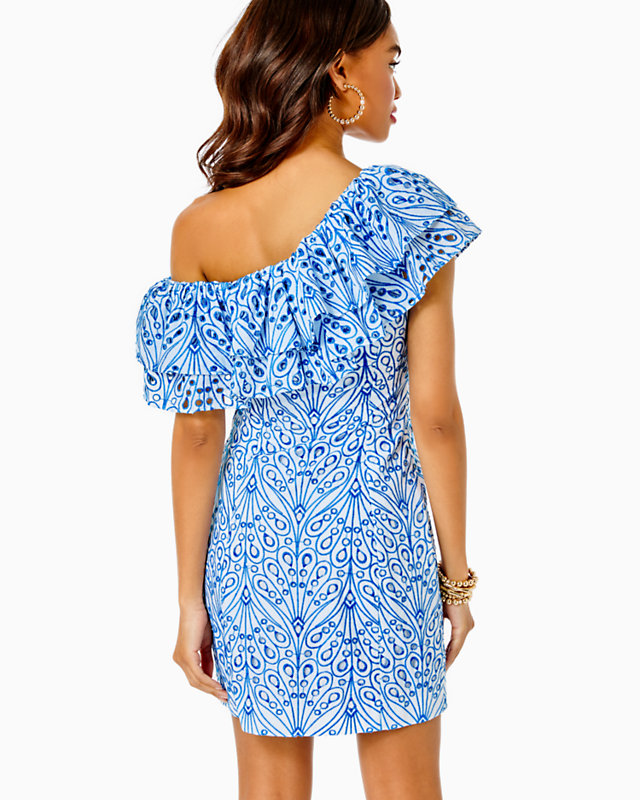Sundea One-Shoulder Eyelet Shift Dress - LLBeanoutlets