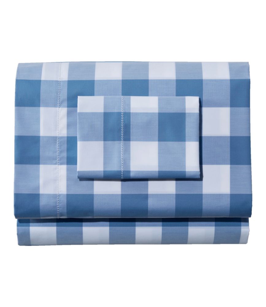 280-Thread-Count Pima Cotton Percale Sheet Set, Check - LLBeanoutlets