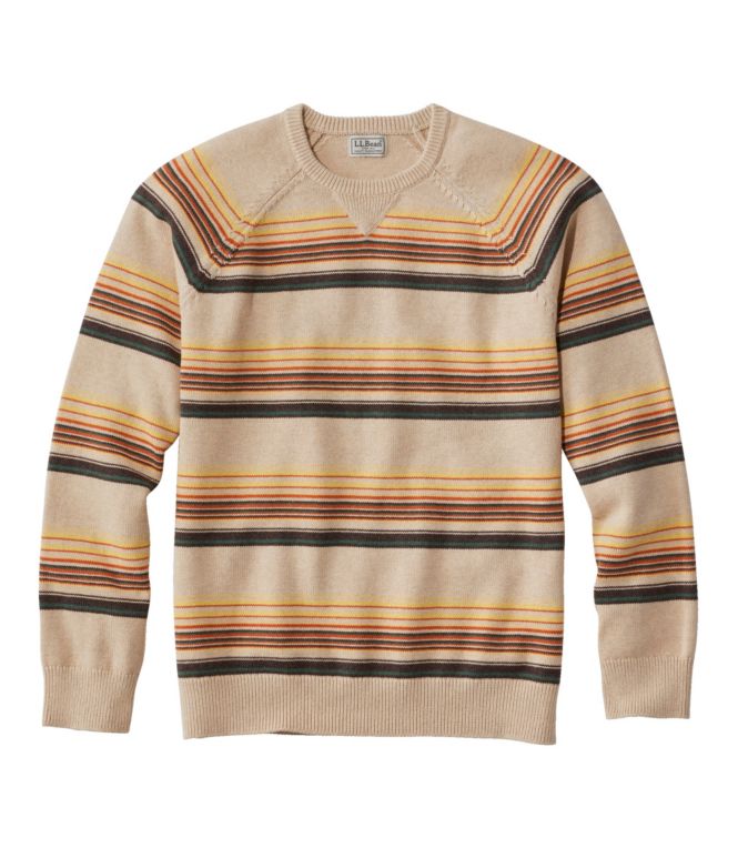Men's Wicked Soft Cotton/Cashmere Sweater, Crewneck, Stripe - LLBeanoutlets