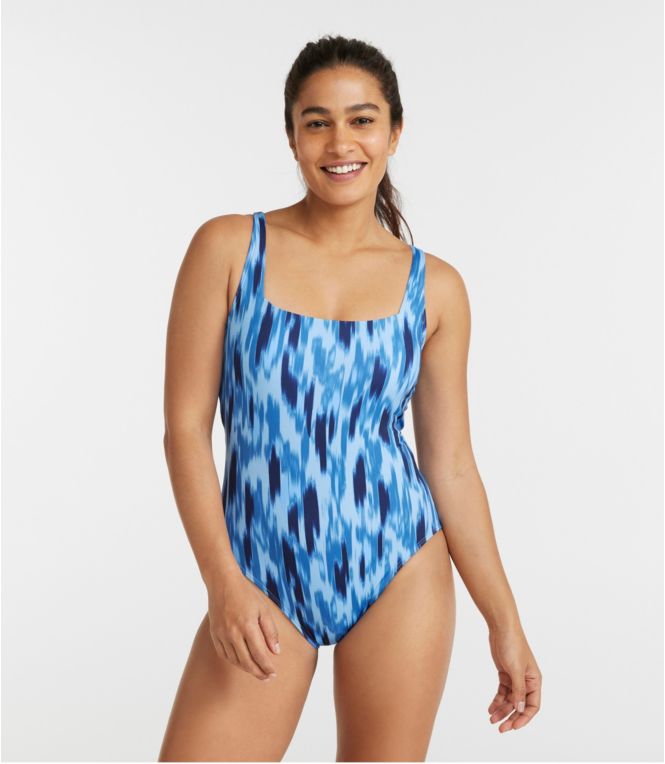 Women's New Currents Swimwear, Squareneck Tanksuit, Print - LLBeanoutlets
