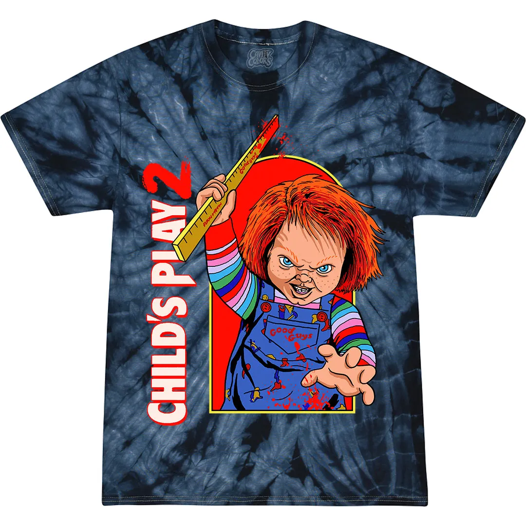 CHILD’S PLAY 2: VERY NAUGHTY - T-SHIRT (BLUE OVERALLS TIE DYE) - LLBeanoutlets