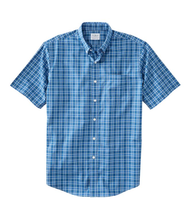 Men's Wrinkle-Free Kennebunk Sport Shirt, Traditional Fit Short-Sleeve Check - LLBeanoutlets