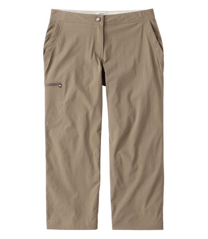 Women's Water-Repellent Comfort Trail Pants, Mid-Rise Straight-Leg Crop - LLBeanoutlets