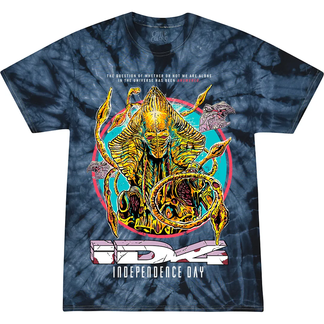 ID4: '90s SCI-FI - T-SHIRT (INVADER BLUE TIE DYE) - LLBeanoutlets