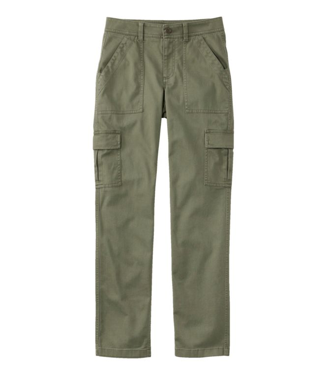 Women's Comfort Stretch Pants, Mid-Rise Straight-Leg Cargo - LLBeanoutlets