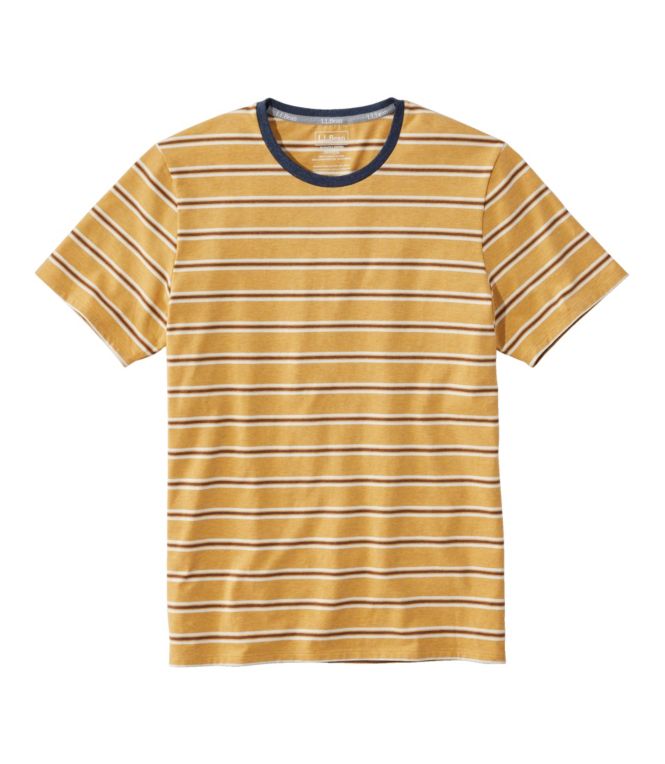 Men's Comfort Stretch Pima Tee Shirt, Short-Sleeve, Stripe - LLBeanoutlets