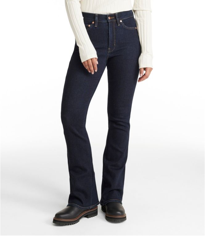 Women's Signature Stretch Jeans, High-Rise Flare - LLBeanoutlets