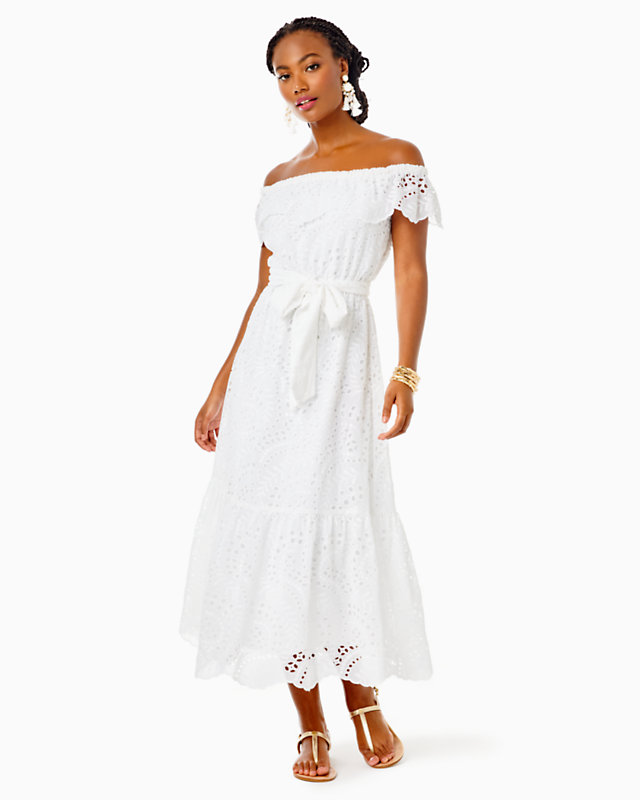 Geri Off-The-Shoulder Midi Dress - LLBeanoutlets