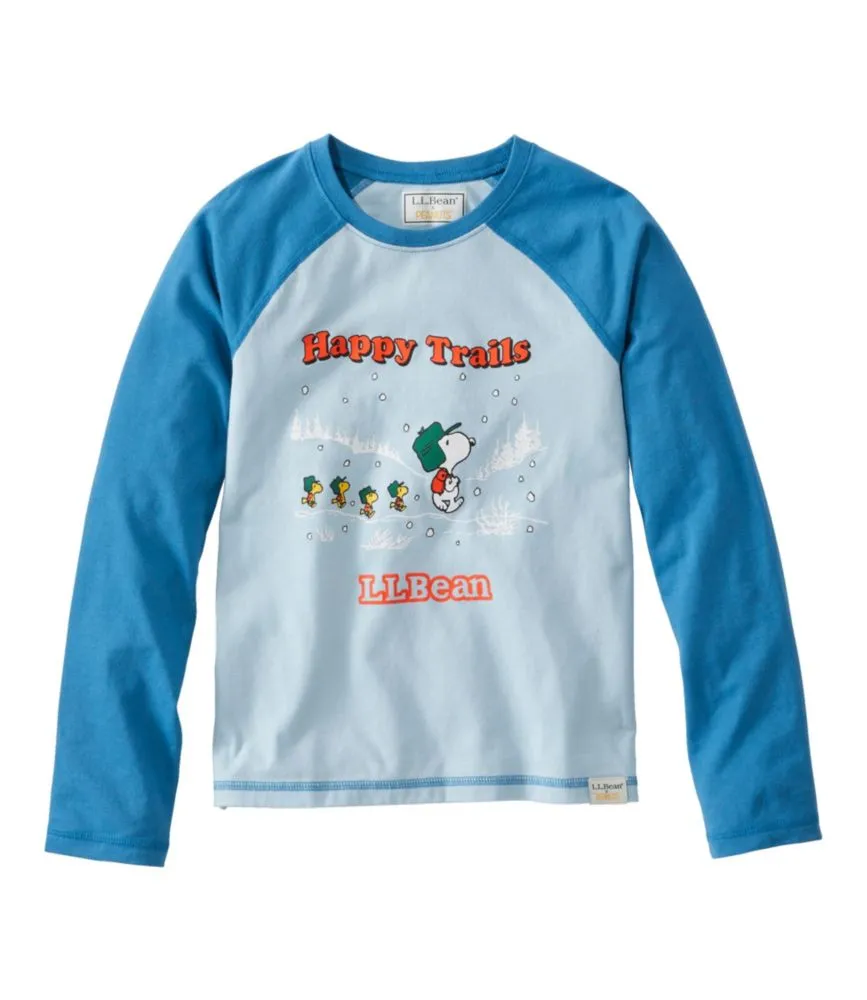 Kids' L.L.Bean x Peanuts Long-Sleeve Baseball Tee - LLBeanoutlets
