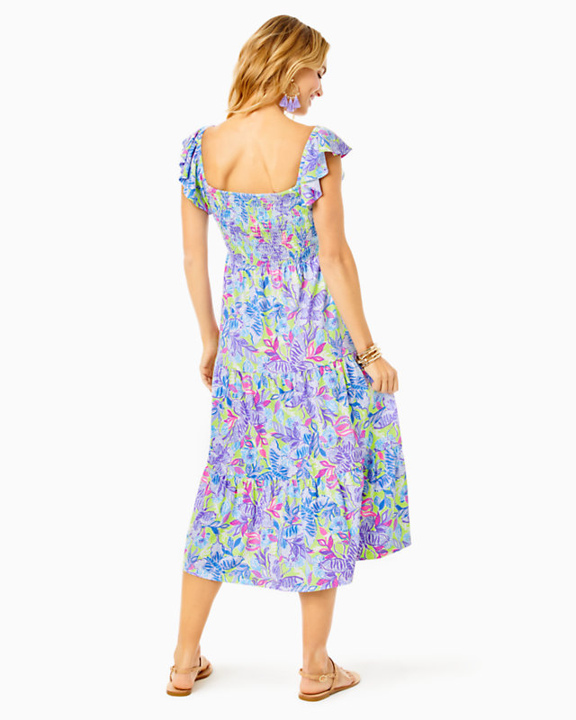 Jilly Smocked Midi Dress - LLBeanoutlets