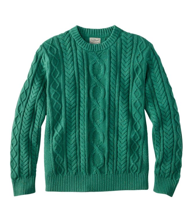 Men's Bean's Heritage Soft Cotton Fisherman Sweater, Crewneck - LLBeanoutlets