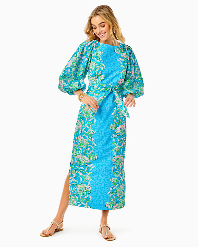 Barbara 3/4 Sleeve Cotton Maxi Dress - LLBeanoutlets