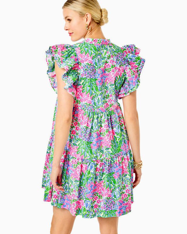 Aldena Ruffle Sleeve Cotton Dress - LLBeanoutlets