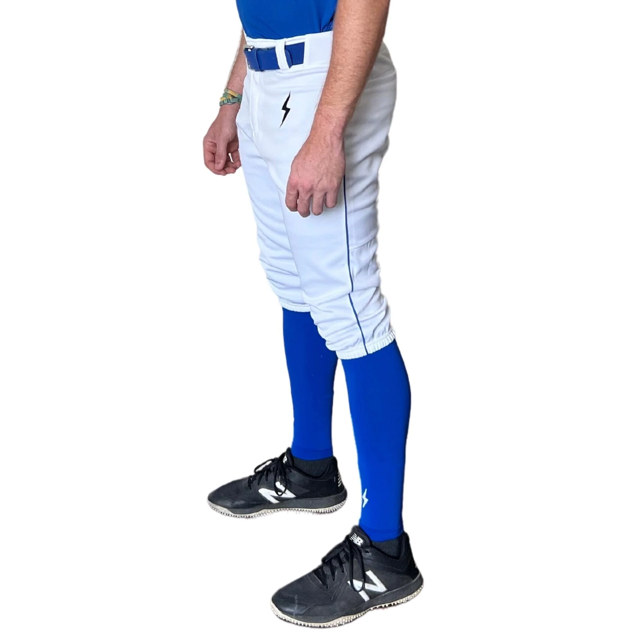BRUCE BOLT Premium Pro Baseball Knicker - WHITE w/ Royal - LLBeanoutlets