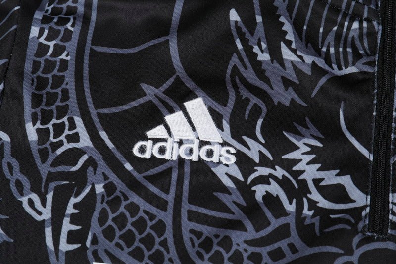 Real Madrid Dragon Negro Black Dragon Top & Two-Piece Tracksuit
