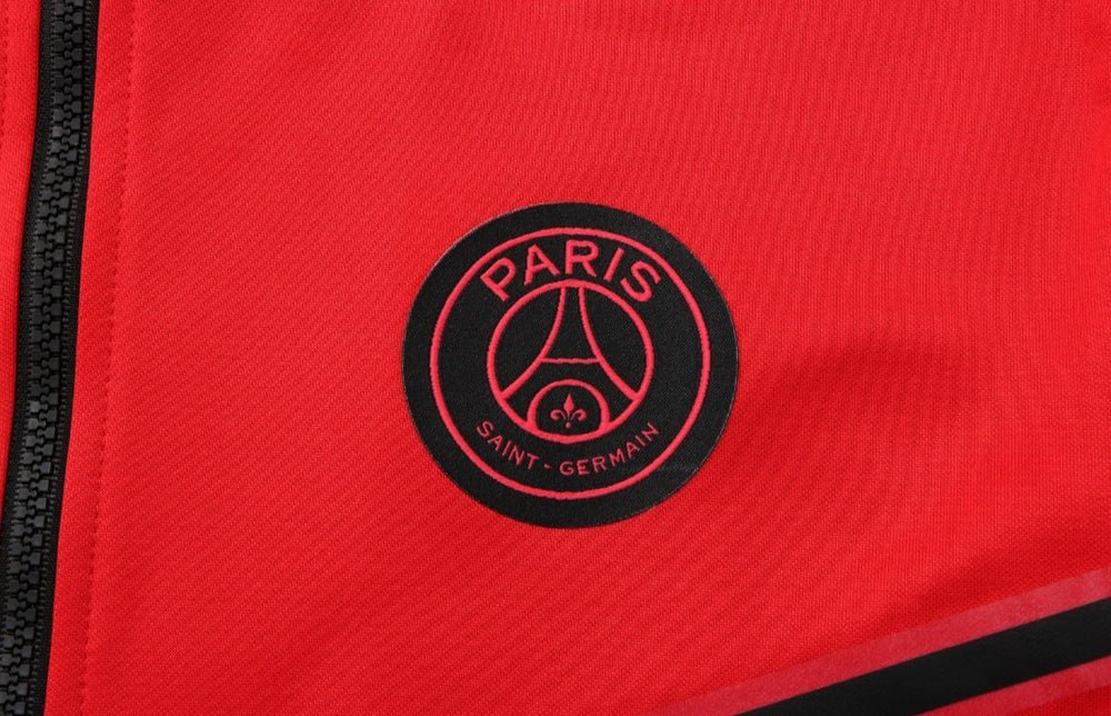 PSG Red Black Hooded Zip Jacket | S–2XL