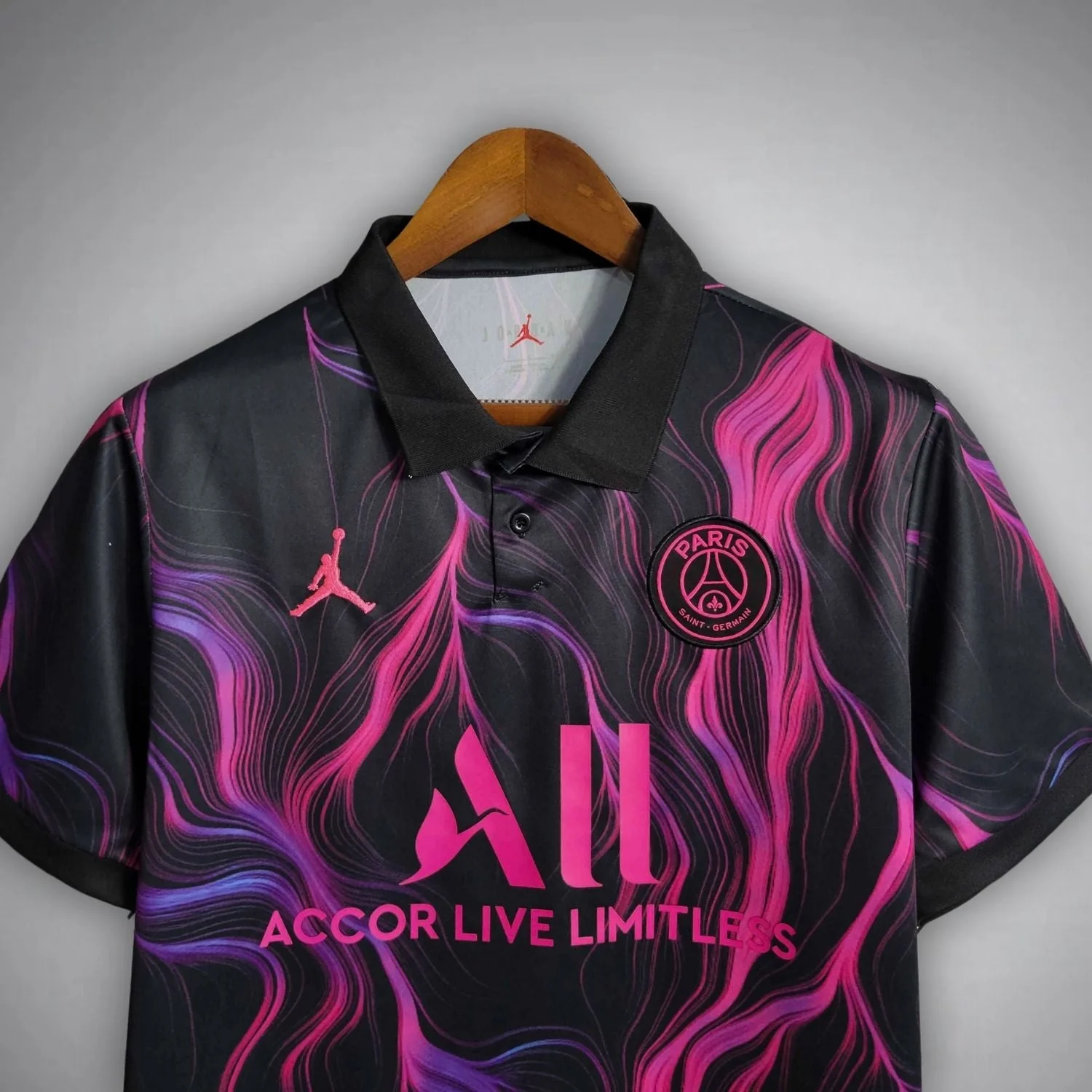 PSG Heat Pulse Black Pink Concept Football Shirt | S–2XL